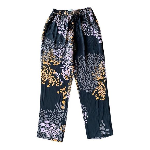 Psophia‎ Women’s Silk Blend Pull-on Elastic Waist Pants Black size 36 (US 4/6) - Picture 1 of 9